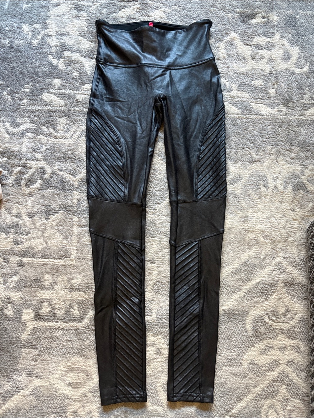 SPANX - Black Moto-Panel liquid leggings